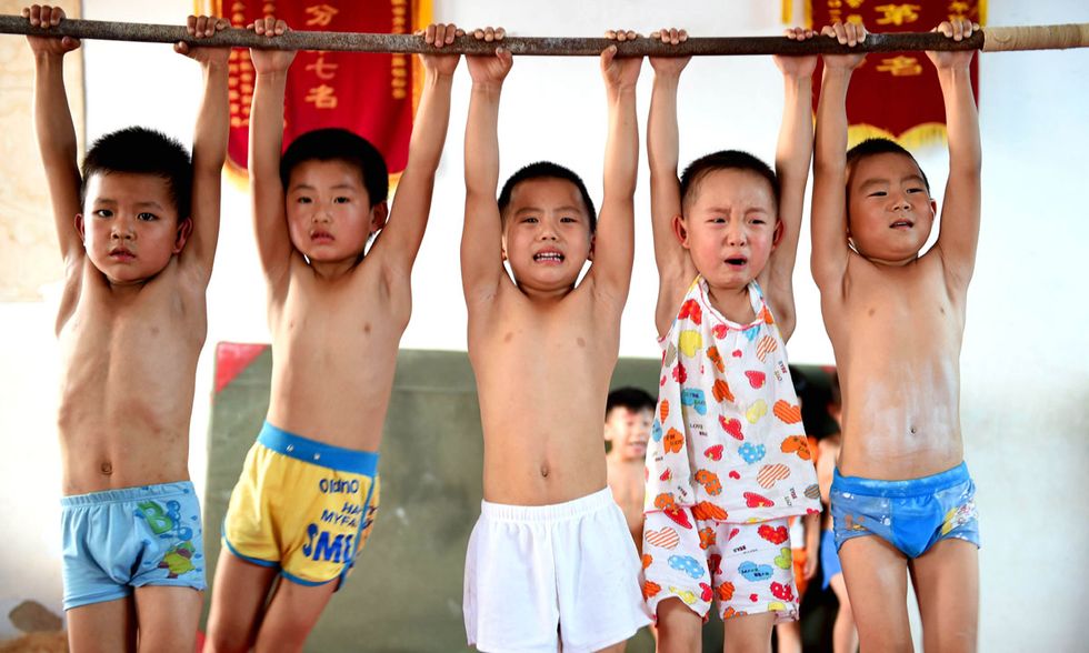 A lezione di ginnastica in Cina