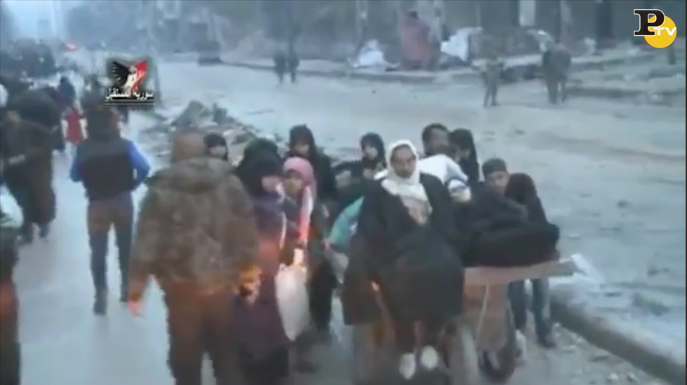 aleppo video evacuazione civili
