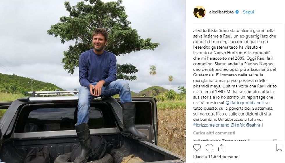 Alessandro Di Battista in una foto condivisa su Instagram dal Nicaragua