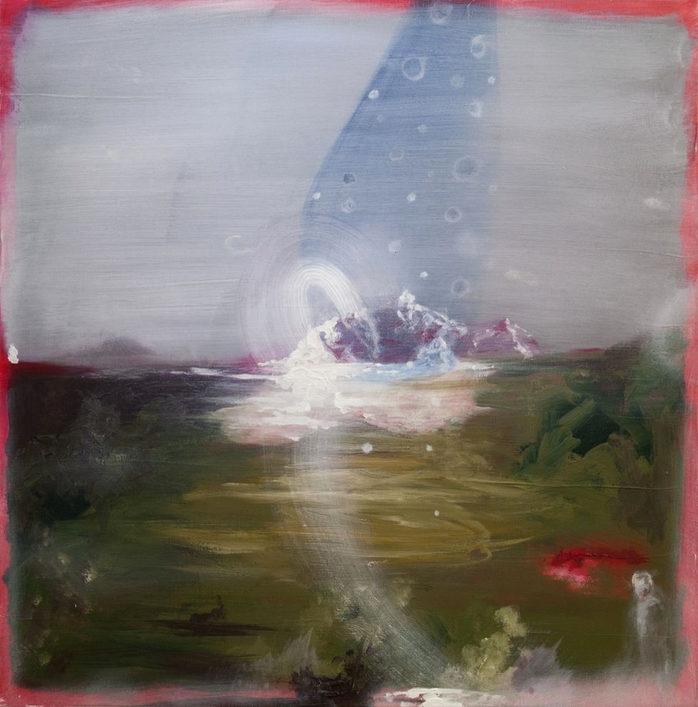 Angelo Bellobono, Terra mossa, 2017, acrilico e olio su tela, 70x70cm