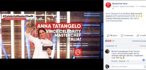 Anna Tatangelo vince la seconda edizione di celebrity MasterChef