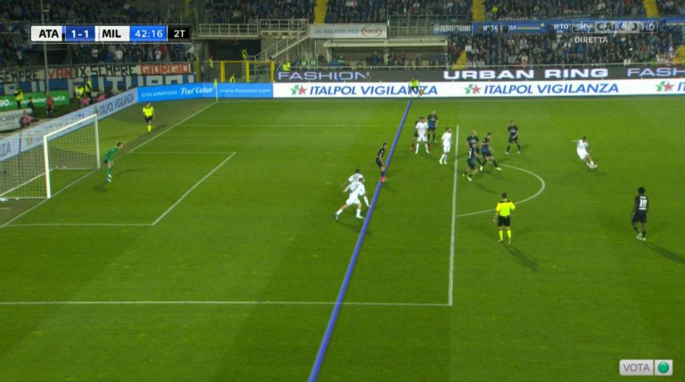 Atalanta Milan moviola fuorigioco Deulofeu