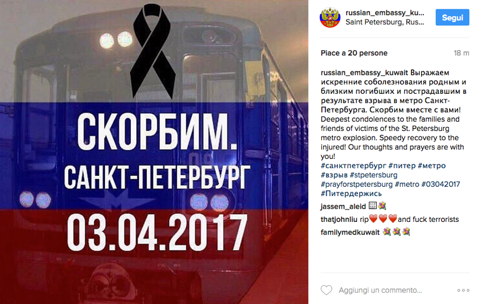 Attentato a San Pietroburgo, le reazioni dei social network
