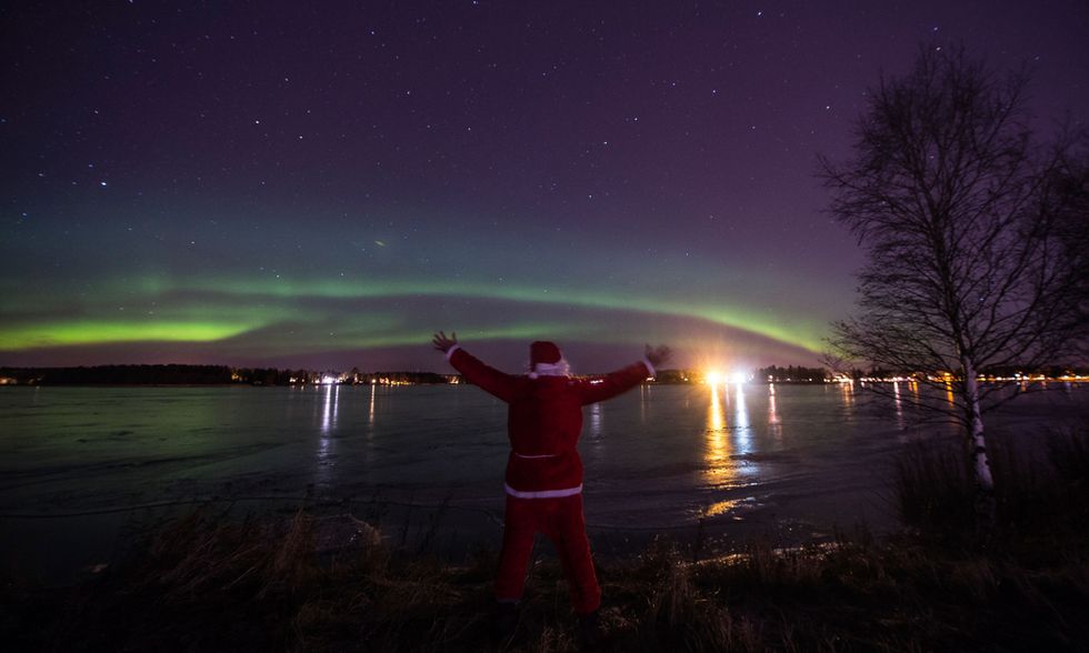 Babbo Natale e l'Aurora boreale