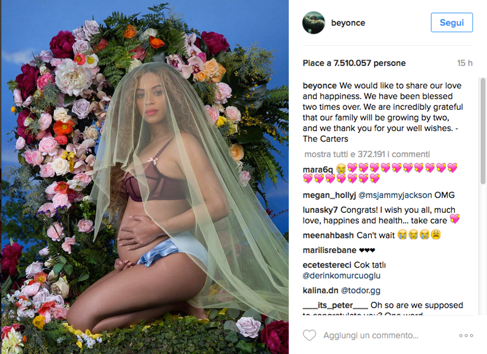 Beyoncé incinta di due gemelli