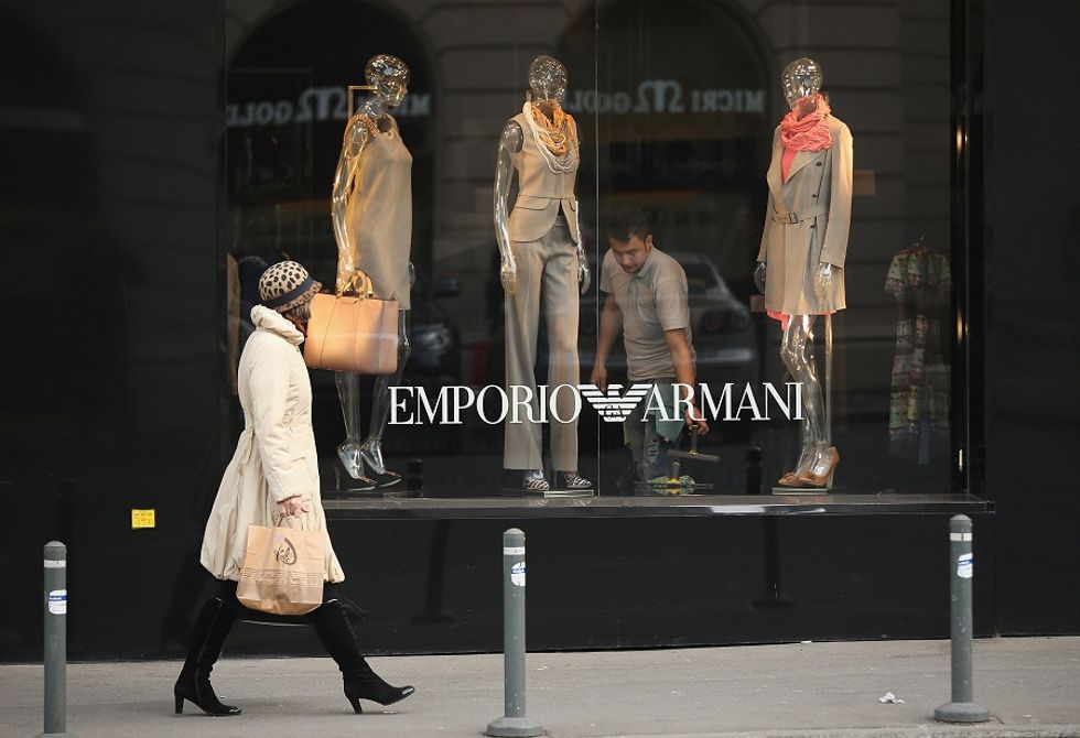 Armani fashion group celebrating sales boom