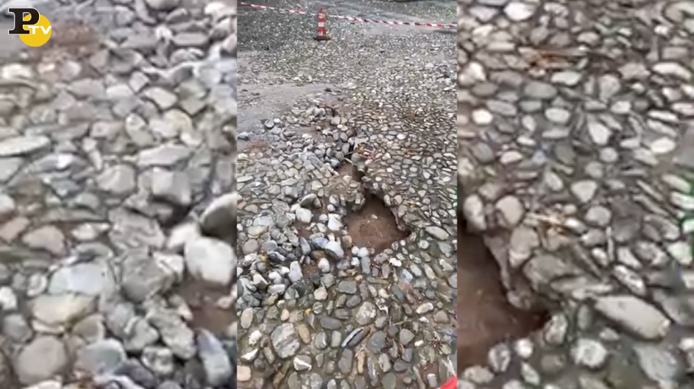 buco Piazzetta Portofino video maltempo