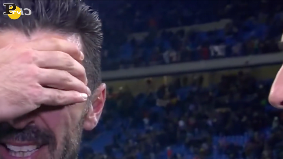 buffon piange italia-svezia spareggio mondiali calcio russia 2018