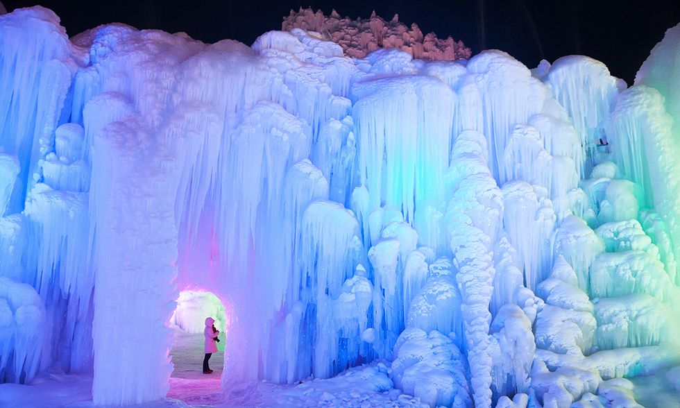 Cascate di ghiaccio a Shijiazhuang, Cina
