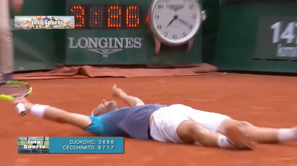 Cecchinato Djokovic Roland Garros highlights video quarti di finale