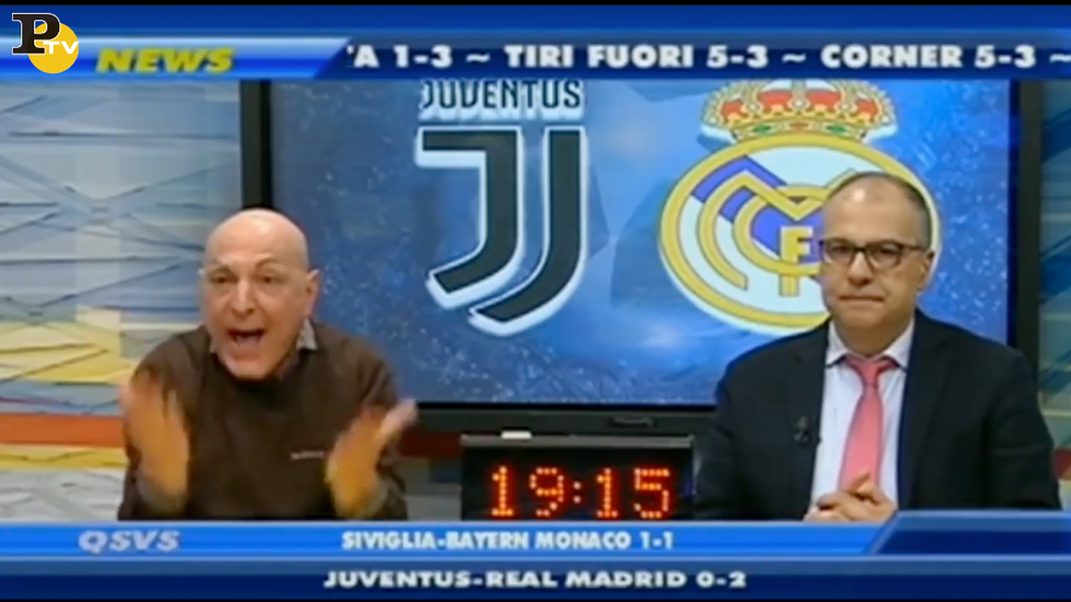 Chirico reazione rabbia gol Ronaldo Juventus-real Madrid video