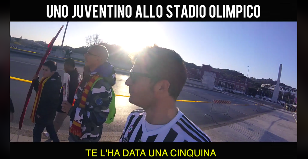 con la maglia della juventus allo Stadio Olimpico Roma video