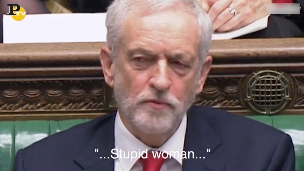 Corbyn-stupid-woman-donna-stupida-MAy-Parlamento-video