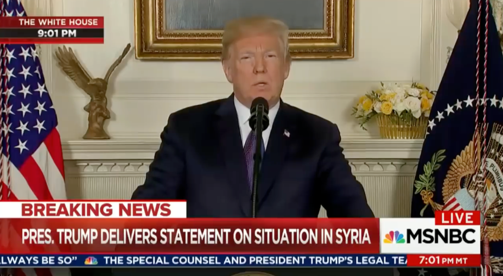 donald Trump annuncia attacco Usa Siria missili armi chimiche