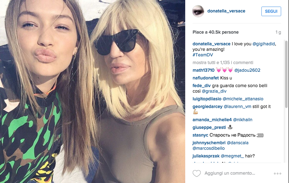 Donatella Versace e Gigi Hadid