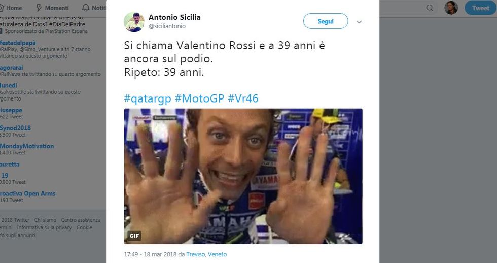 Entusiasmo social per il podio del MotoGP in Qatar - I tweet più belli