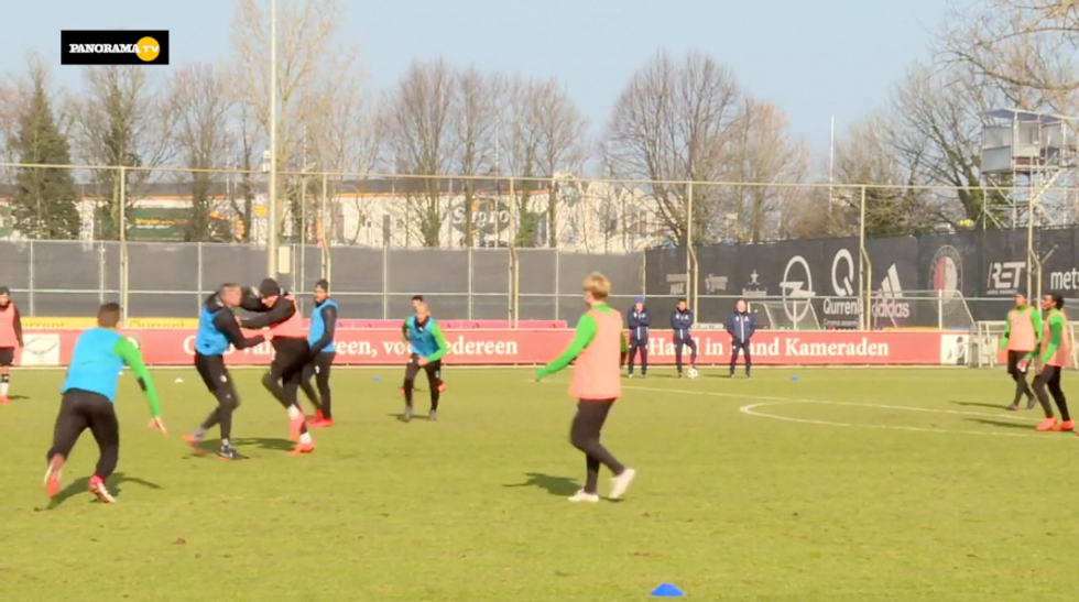 Feyenoord rissa in allenamento tra compagni di squadra video