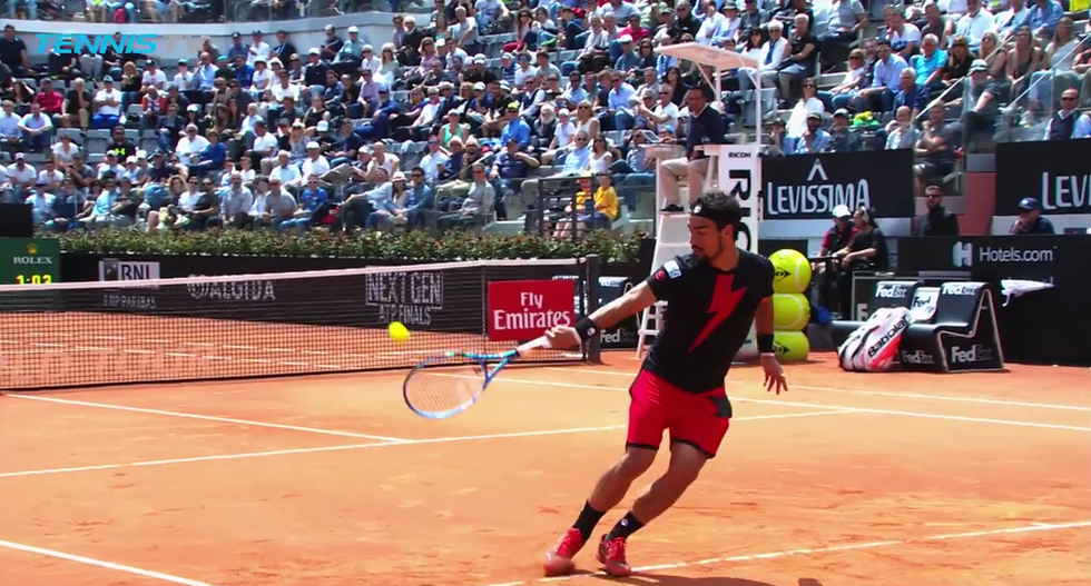 Fognini-Thiem highlights colpi lob tennis Roma video