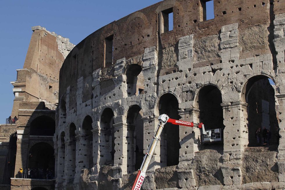 In Rome, Colosseum is leaning