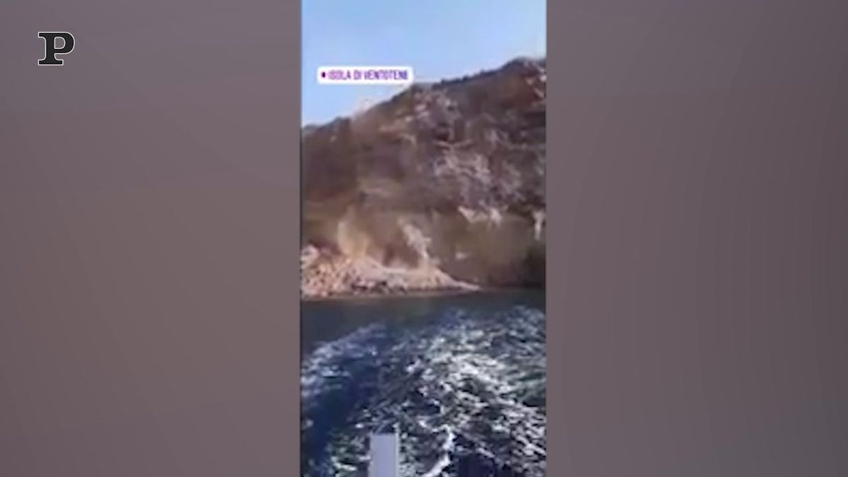 Frana a Ventotene, isola divisa in due | video