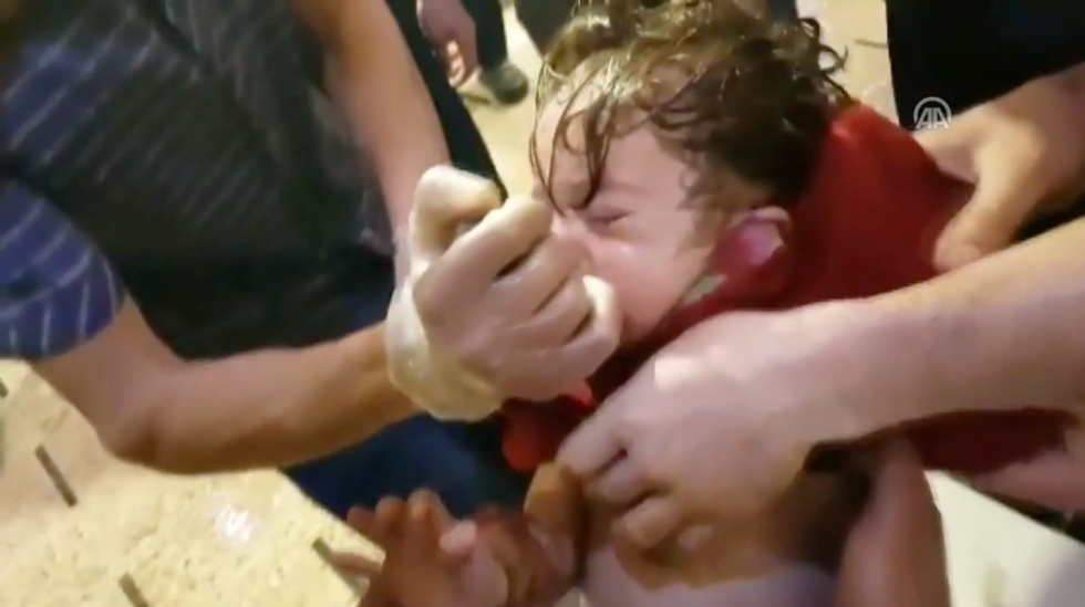 Ghouta Siria armi chimiche bambini video