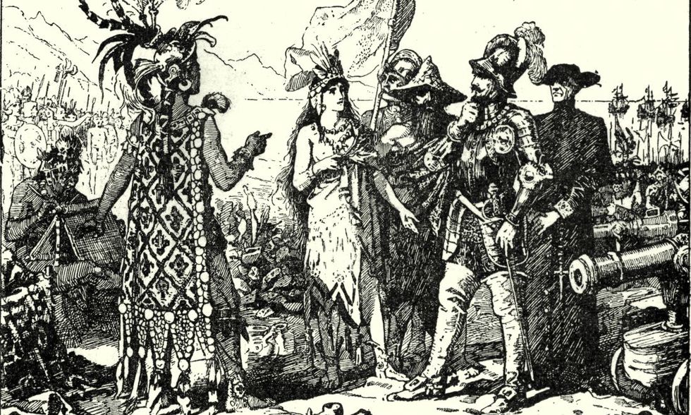 Gli Aztechi incontrano i colonizzatori spagnoli