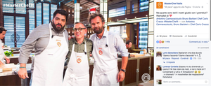 I tre chef con i grembiuli di MasterChef