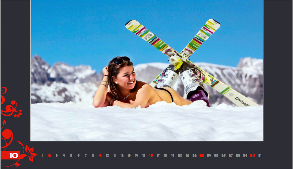 Il Calendario della insegnanti della scuola di sci di Selva