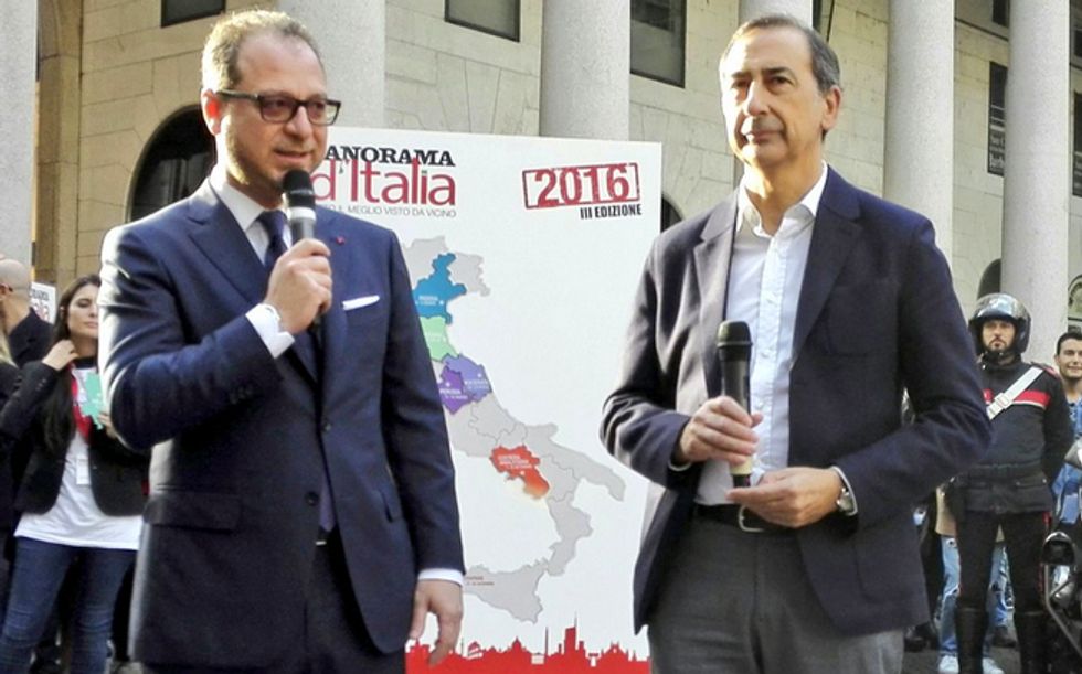 il direttore di Panorama Giorgio Mulè con il sindaco di Milano Giuseppe Sala