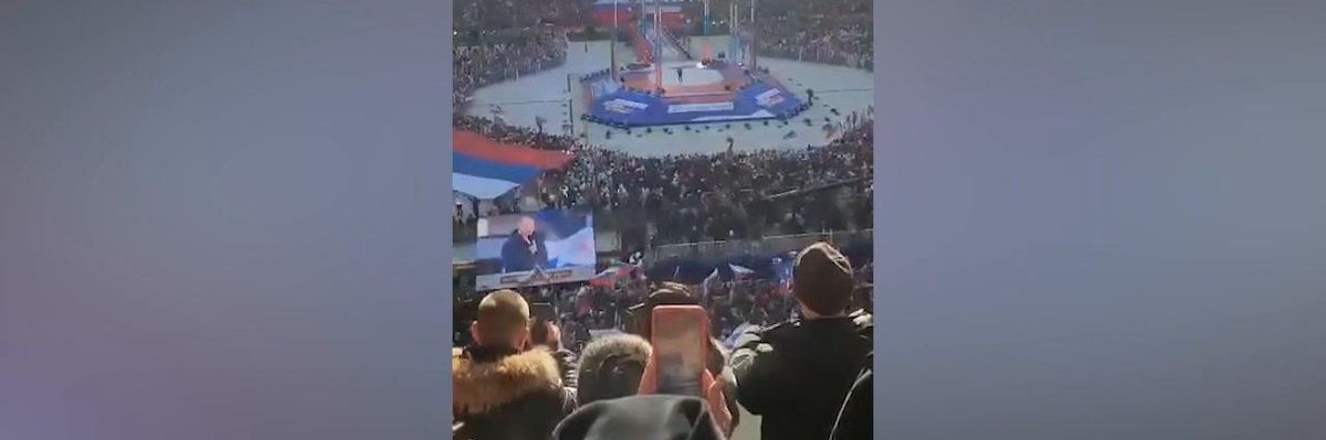 Il discorso di Putin alla Nazione dallo Stadio Luzhniki di Mosca | Video