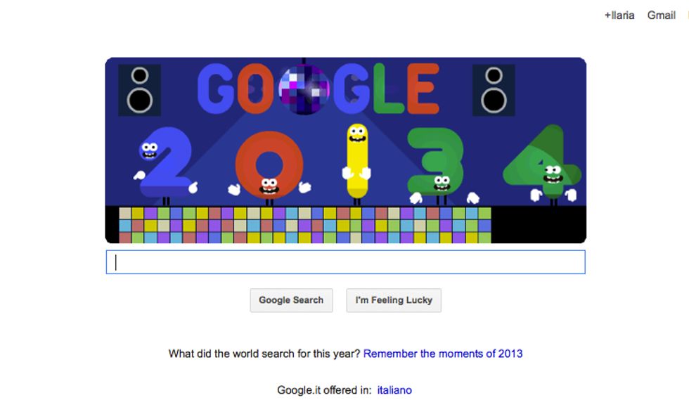 Google, un Doodle per la fine del 2013 e l'inizio del 2014