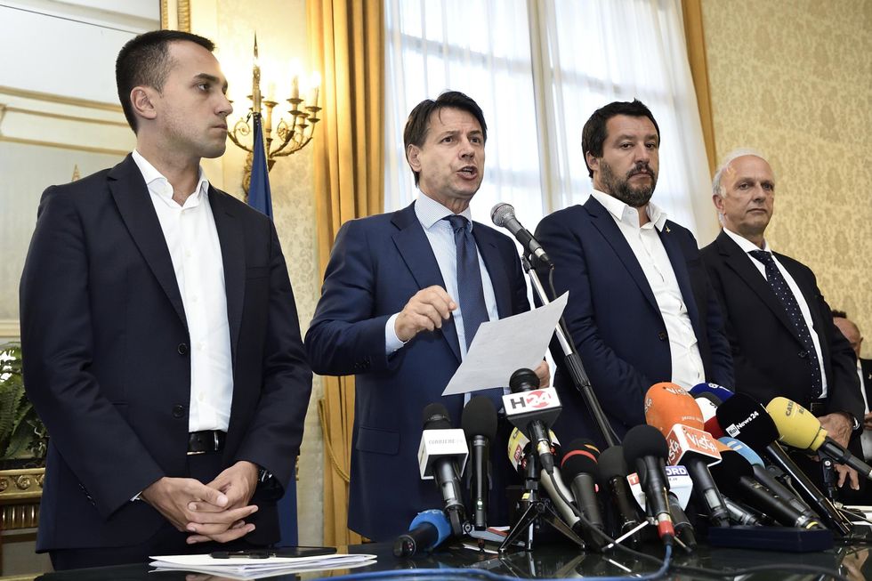 Il premier Conte con i suoi due vice: Luigi Di Maio e Matteo Salvini
