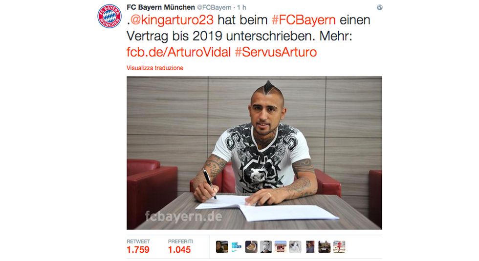 Ufficiale: Vidal al Bayern Monaco, 37 milioni di euro alla Juve