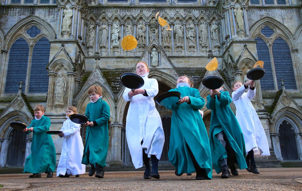 Il martedì del pancake alla cattedrale di Salisbury