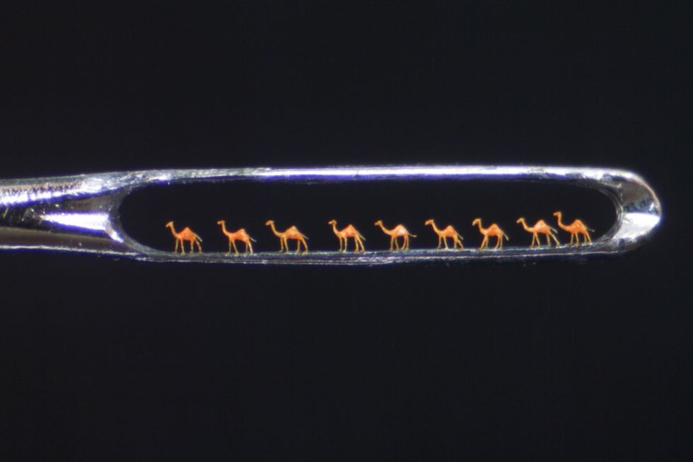 Microsculture sulla cruna di un ago: Willard Wigan