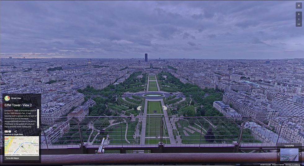 Google Street View: Parigi vista dalla Tour Eiffel