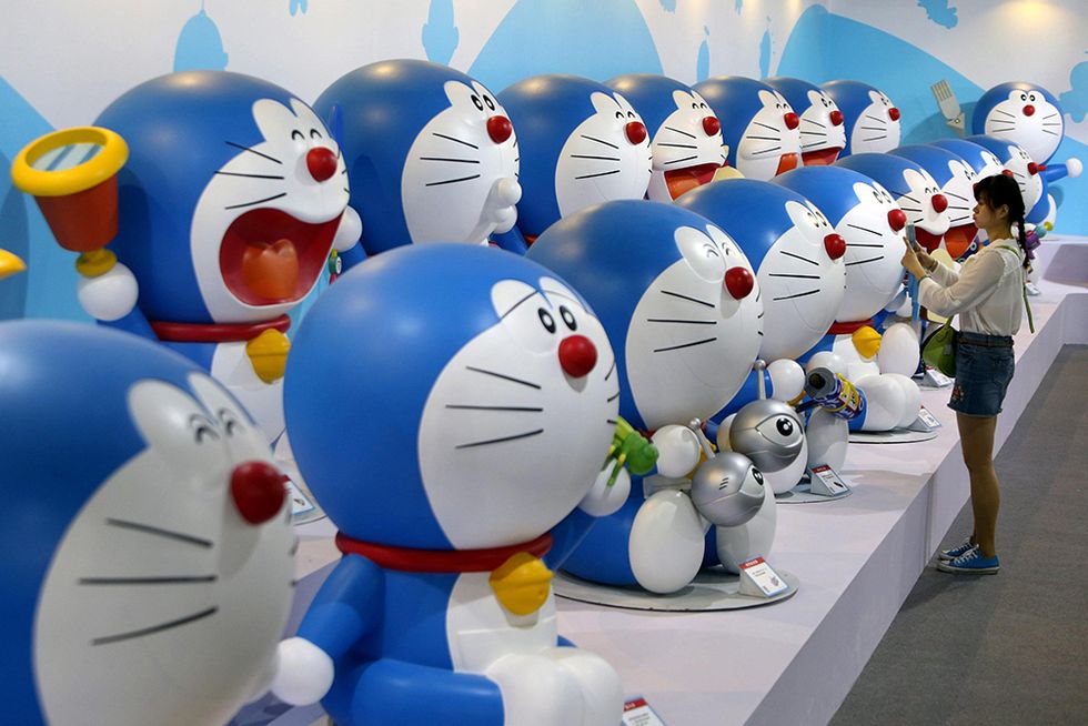 Doraemon il gatto robot in mostra a Qingdao