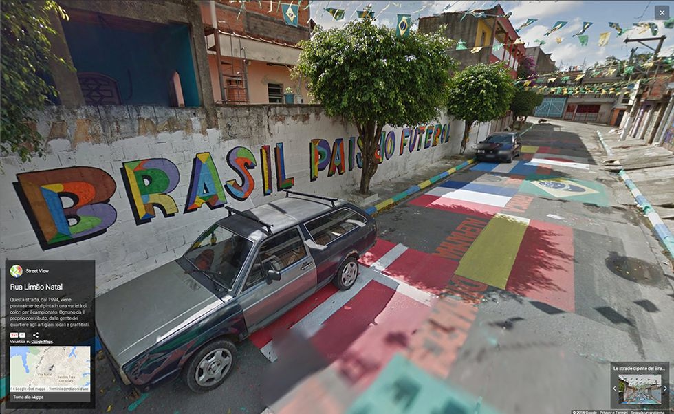 Google Street View in Brasile: le strade dipinte dei Mondiali