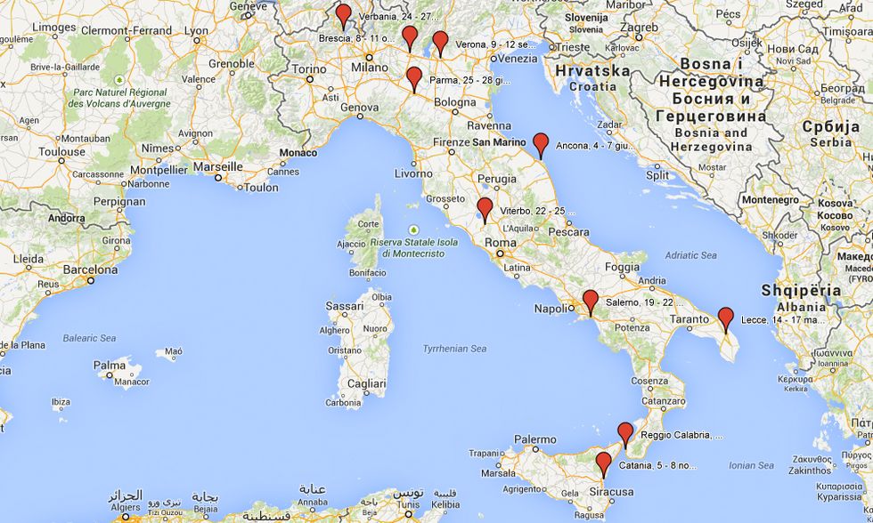 Panorama d'Italia, la mappa e le date del tour