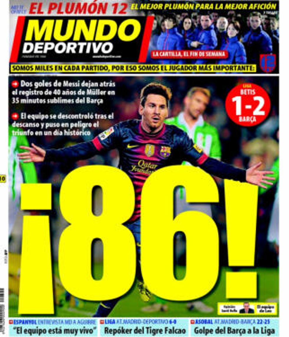 Lionel Messi, 86 gol nel 2012: è record