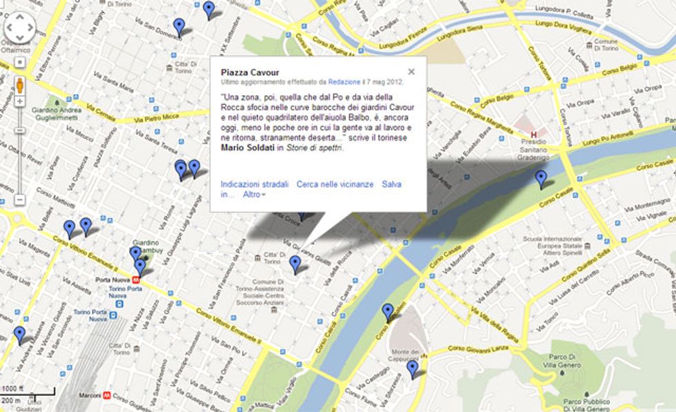 La mappa Google della Torino letteraria