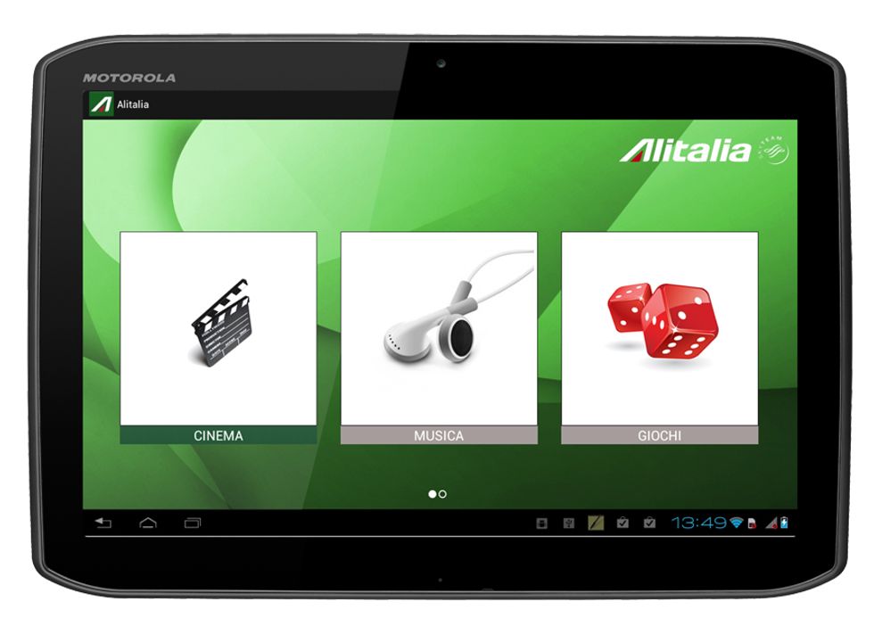 Alitalia porta i tablet Motorola in volo