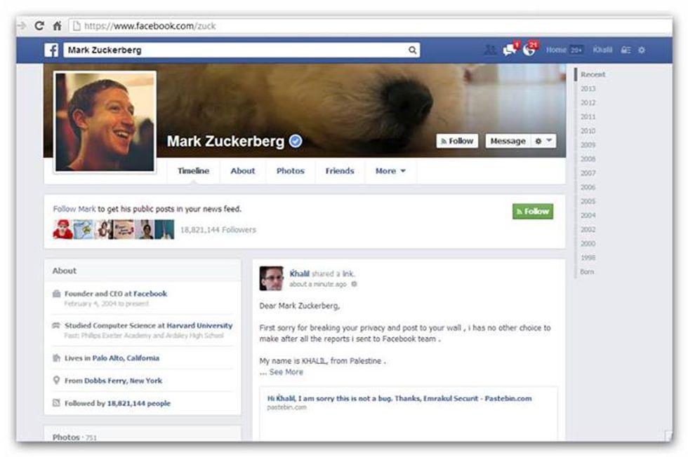 Facebook, nemmeno Mark Zuckerberg riesce a blindare la propria Timeline
