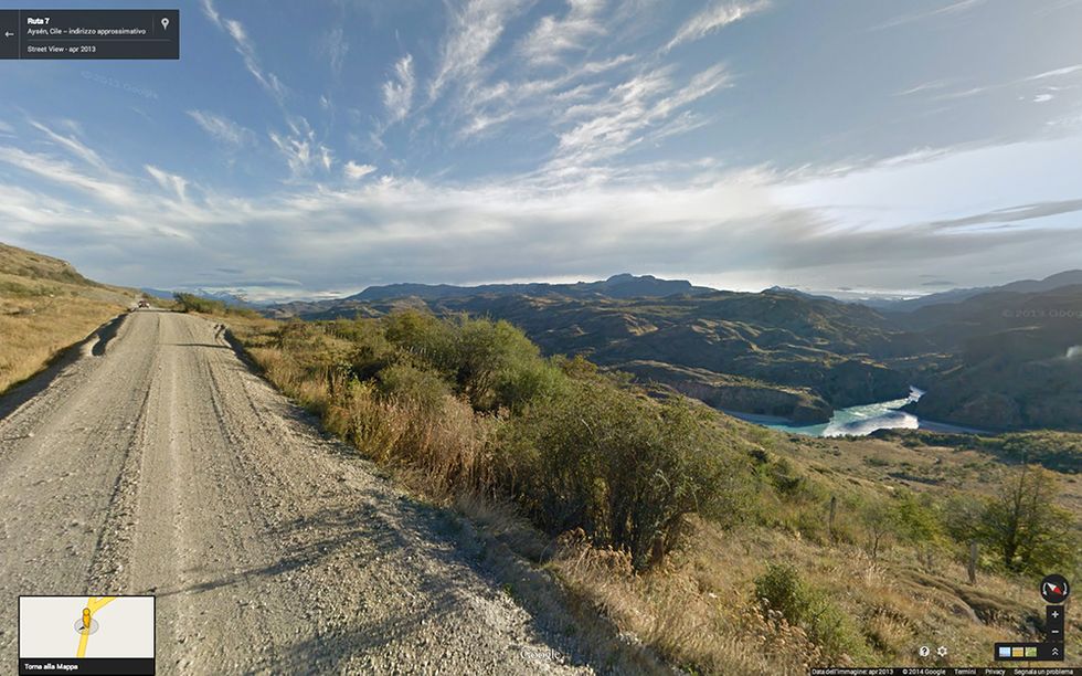 Google Street View lungo la Carretera Austral, in Cile