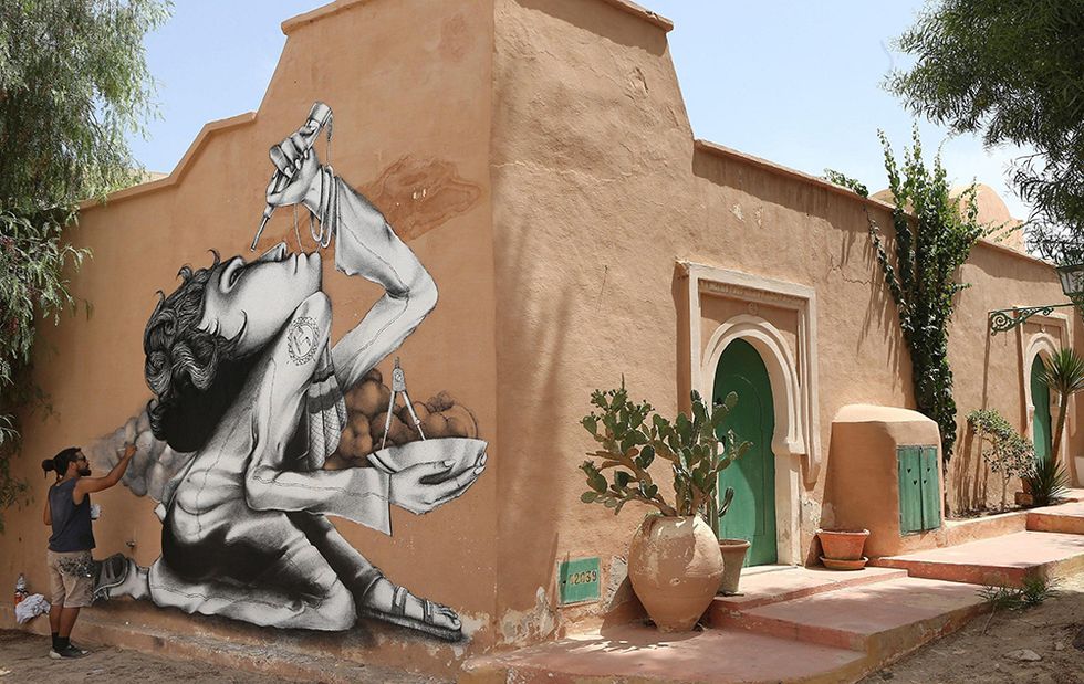 Arte urbana per le strade di Djerba, Tunisia