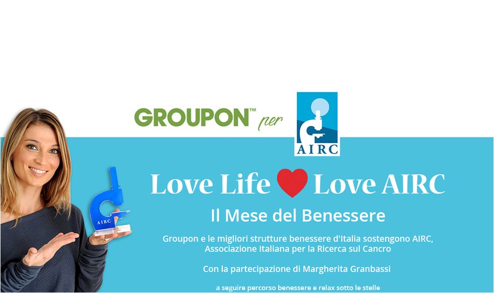Groupon incontra la solidarietà: 3 euro all'AIRC per ogni coupon benessere