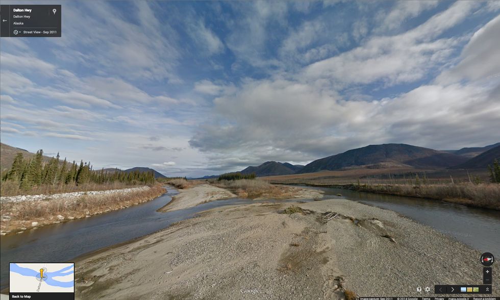 Google Street View lungo la Dalton Highway in Alaska