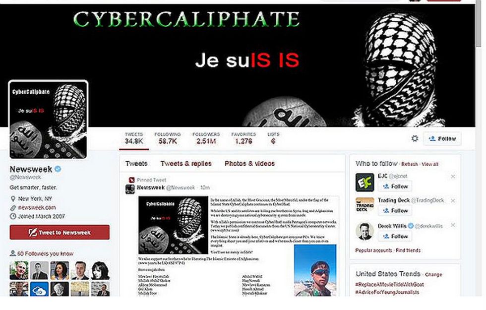 Gli hacker dell'Isis attaccano il Twitter di Newsweek