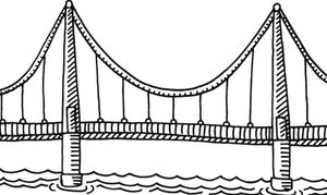 ponte sul fiume disegno