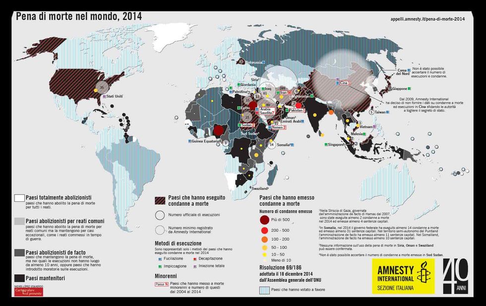 La pena di morte nel mondo nel 2014